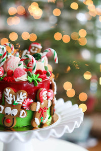 Christmas Theme Cake 6" - Gingerbread Party