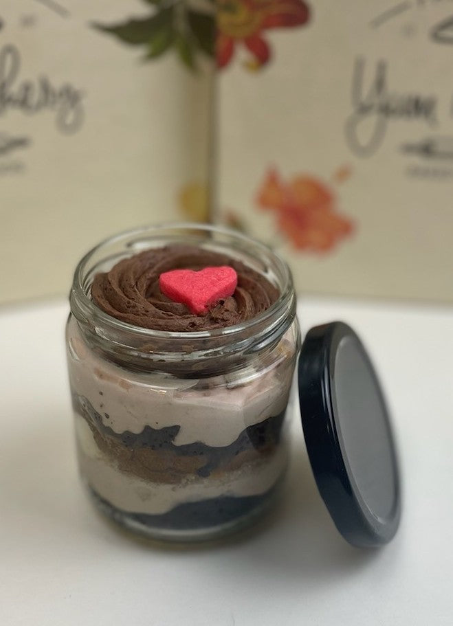 Jarred Chocolate Strawberry Trifle